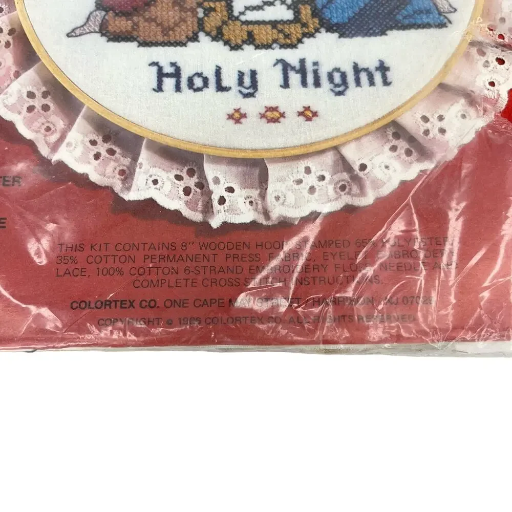Colortex Silent Night Holy Night 1986 Stamped Cross Stitch Kit New